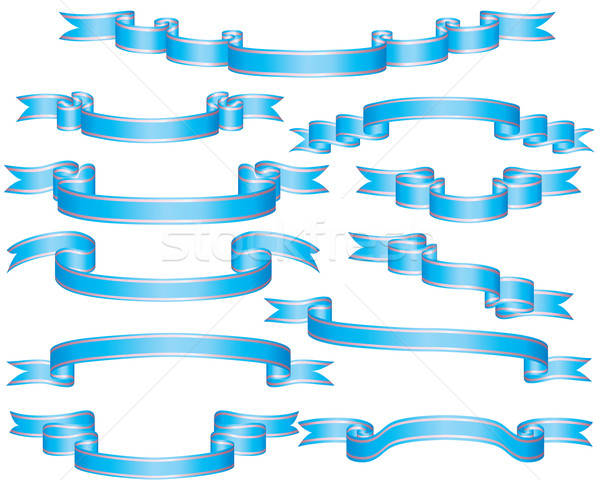 set of blue ribbons Stock photo © angelp