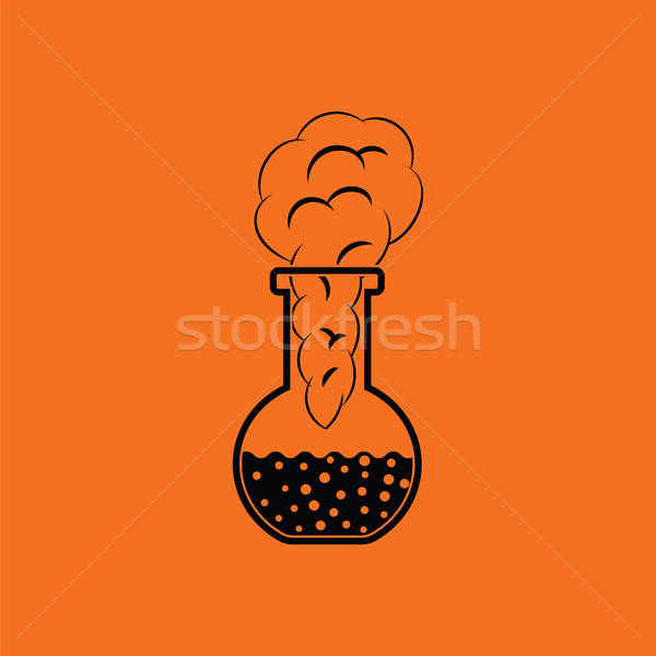 Icon of chemistry bulb with reaction inside Stock photo © angelp