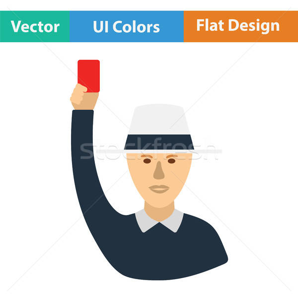 Cricket umpire with hand holding card icon Stock photo © angelp