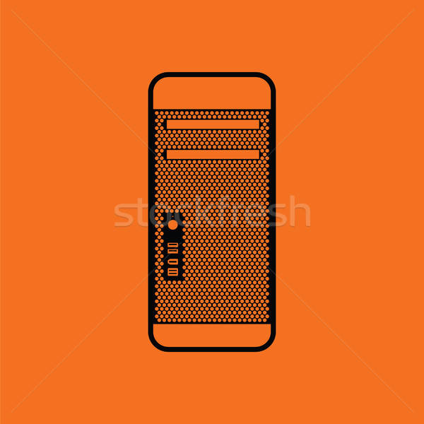 блок икона оранжевый черный технологий сервер Сток-фото © angelp