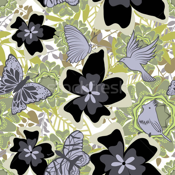 Sin costura floral patrón vector fácil Foto stock © angelp