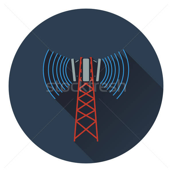 Stock photo: Cellular broadcasting antenna icon