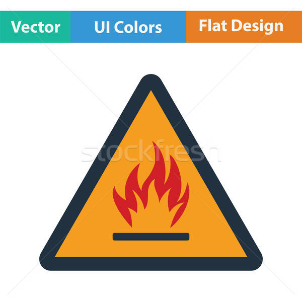 Brandbaar icon ontwerp veiligheid industrie macht Stockfoto © angelp
