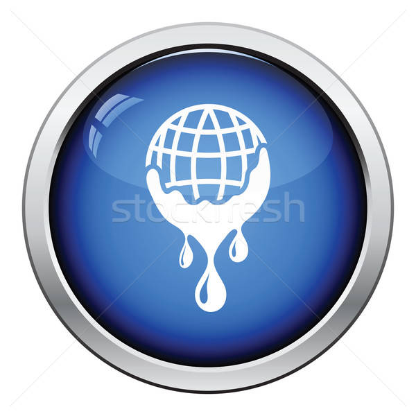 Planet flowing down water icon Stock photo © angelp
