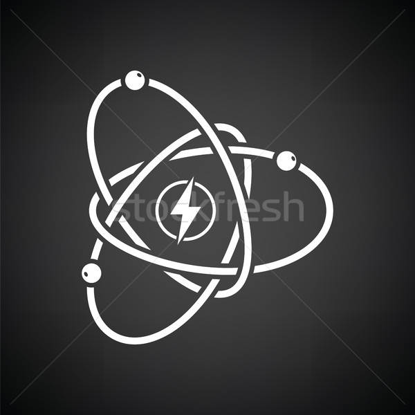 Atom Energie Symbol schwarz weiß abstrakten Modell Stock foto © angelp