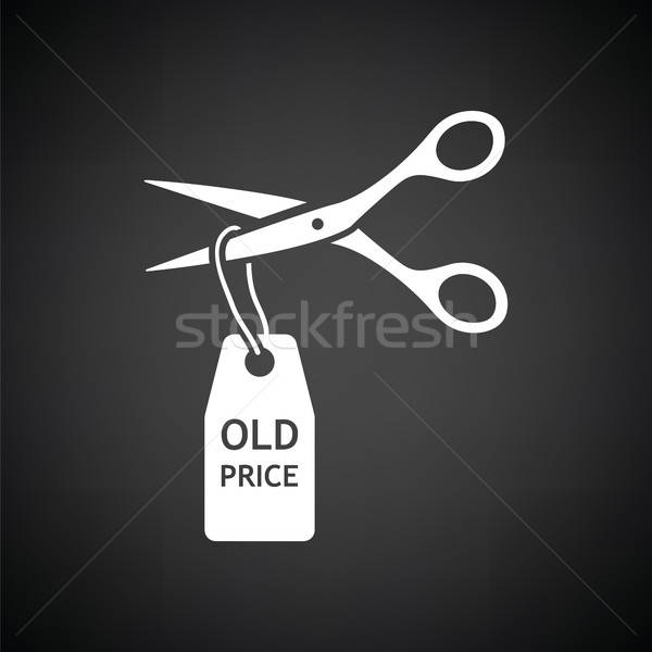 Scissors cut old price tag icon Stock photo © angelp