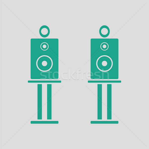 Audio hangfalak ikon szürke zöld buli Stock fotó © angelp