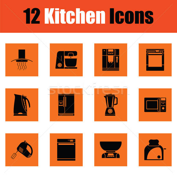 Kitchen icon set Stock photo © angelp