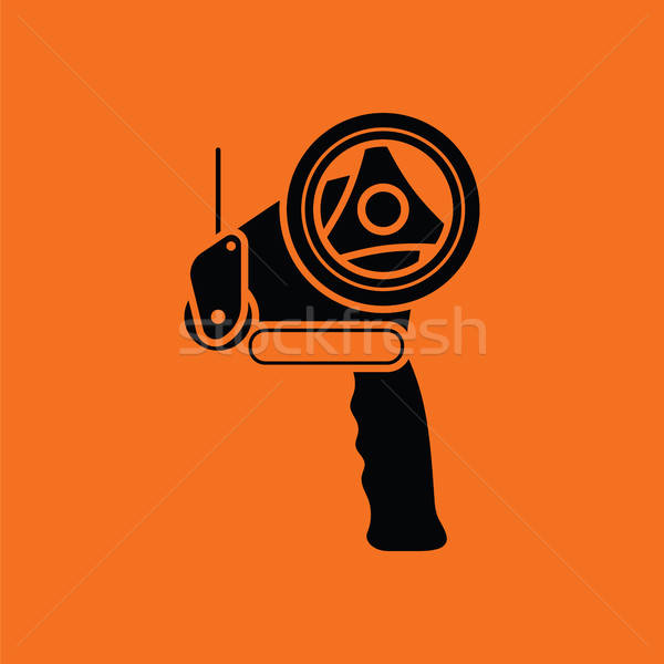Tape icon oranje zwarte vak mail Stockfoto © angelp