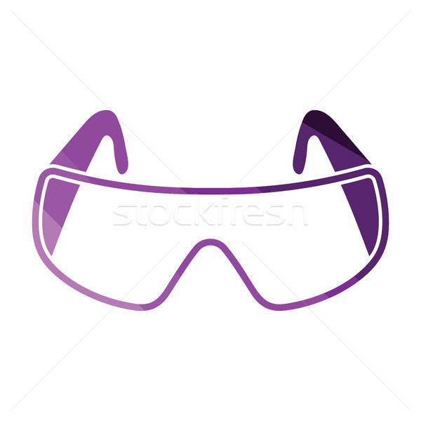 Icono química gafas de protección color diseno médicos Foto stock © angelp