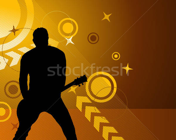Rocha grupo guitarrista projeto festa metal Foto stock © angelp