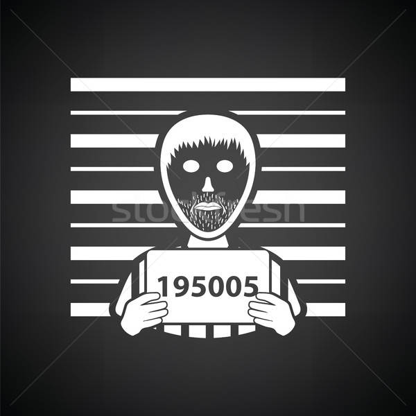 Prisoner in front of wall with scale icon Stock photo © angelp