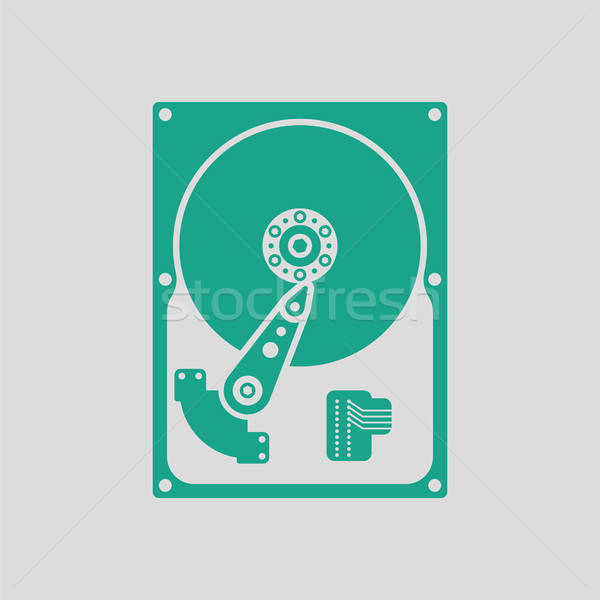 жесткий икона серый зеленый компьютер технологий Сток-фото © angelp