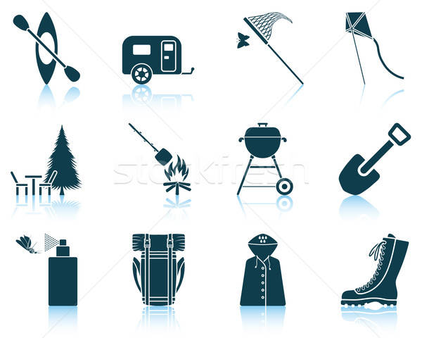 Set of camping icons. Stock photo © angelp