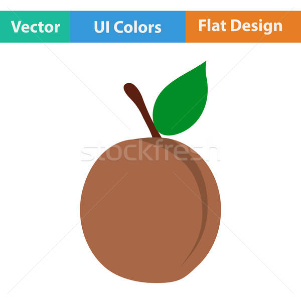 Flat design icon of Peach Stock photo © angelp