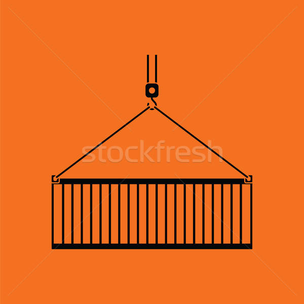 Żuraw hak pojemnik pomarańczowy czarny Zdjęcia stock © angelp