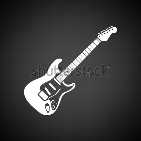 Elektromos gitár ikon narancs fekete zene gitár Stock fotó © angelp