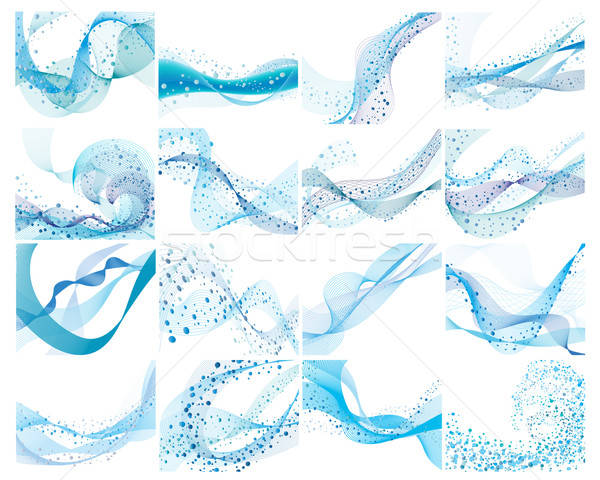Water achtergronden ingesteld abstract vector bubbels Stockfoto © angelp