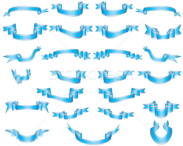 set of blue ribbons Stock photo © angelp