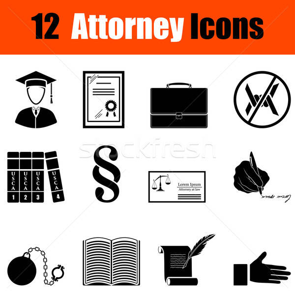 Set of attorney  icons Stock photo © angelp