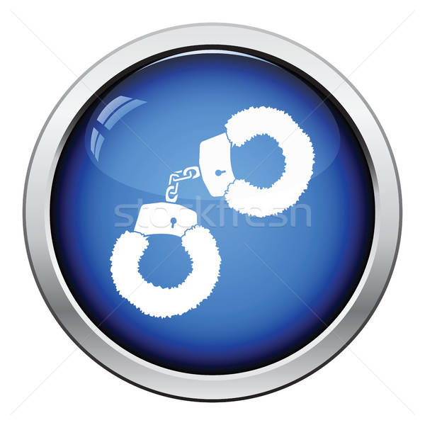 Stock photo: Sex handcuffs with fur icon