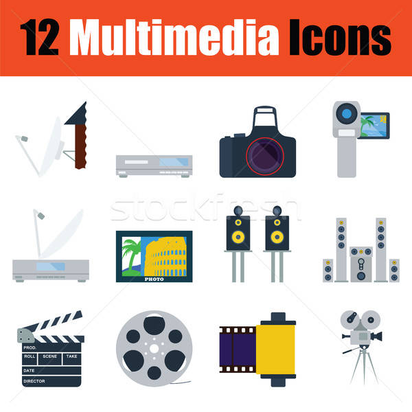 Multimedia  icon set Stock photo © angelp