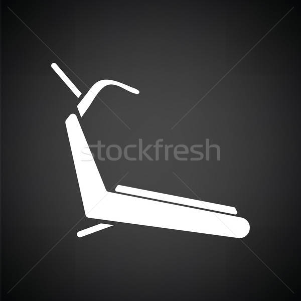 Kierat ikona czarno białe fitness siłowni pokój Zdjęcia stock © angelp