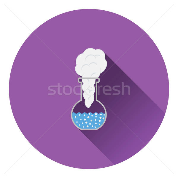 Icon of chemistry bulb with reaction inside Stock photo © angelp
