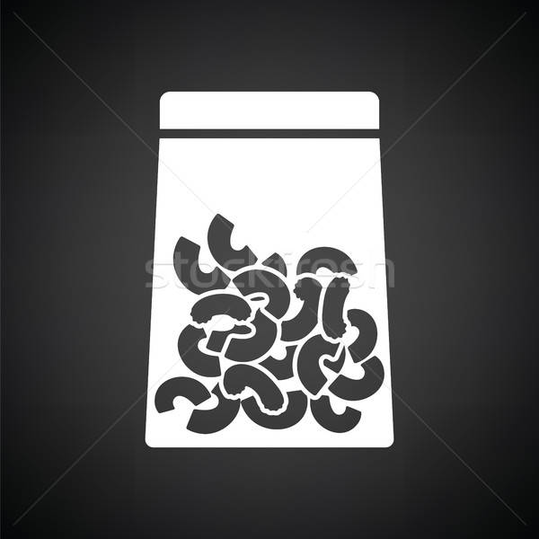 Makaróni csomag ikon feketefehér doboz búza Stock fotó © angelp