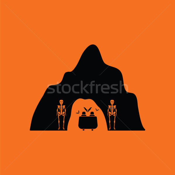 Grotta parco di divertimenti icona arancione nero party Foto d'archivio © angelp