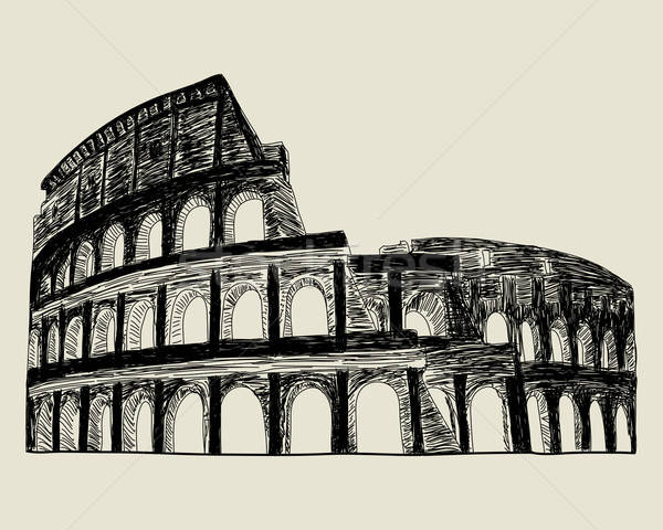 ローマ ベクトル スケッチ 実例 デザイン 建物 ストックフォト © angelp