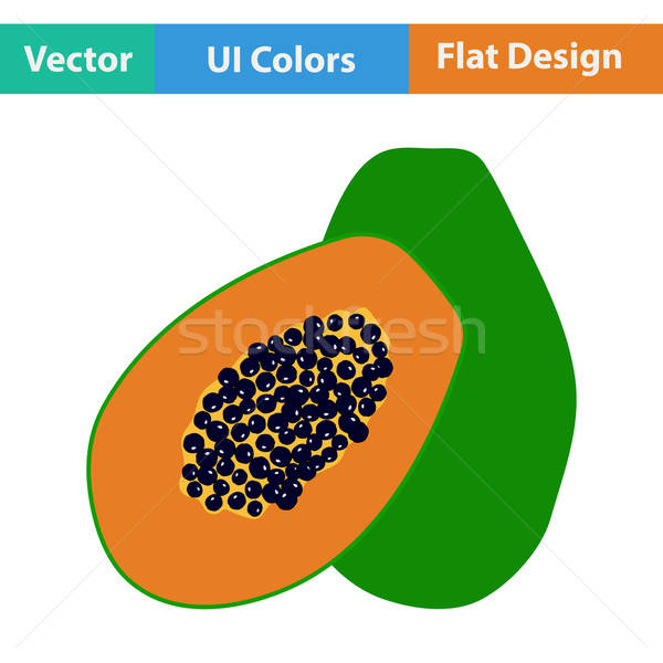 Flat design icon of Papaya Stock photo © angelp