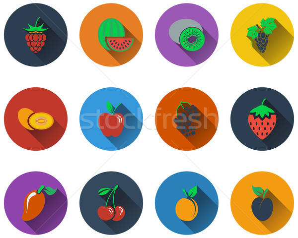 Set of fruit icons Stock photo © angelp