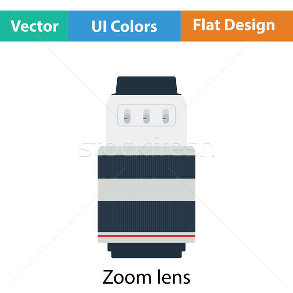 Icône photo caméra zoom lentille couleur Photo stock © angelp