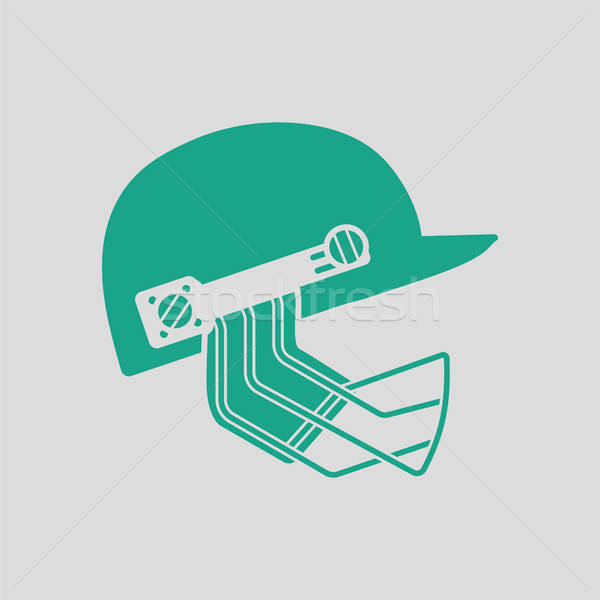 Stock foto: Cricket · Helm · Symbol · grau · grünen · Maske