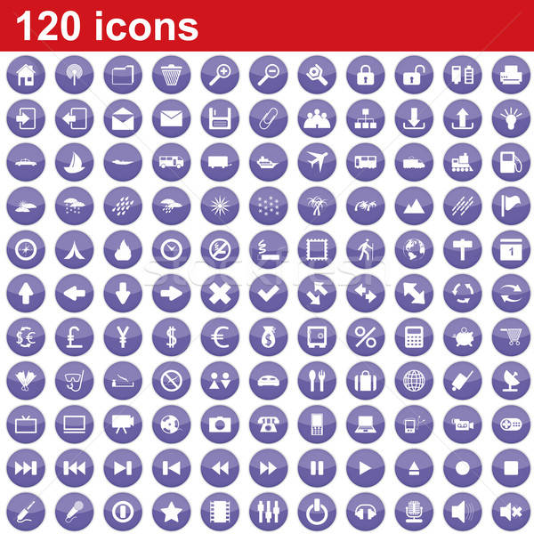 120 icons set Stock photo © angelp