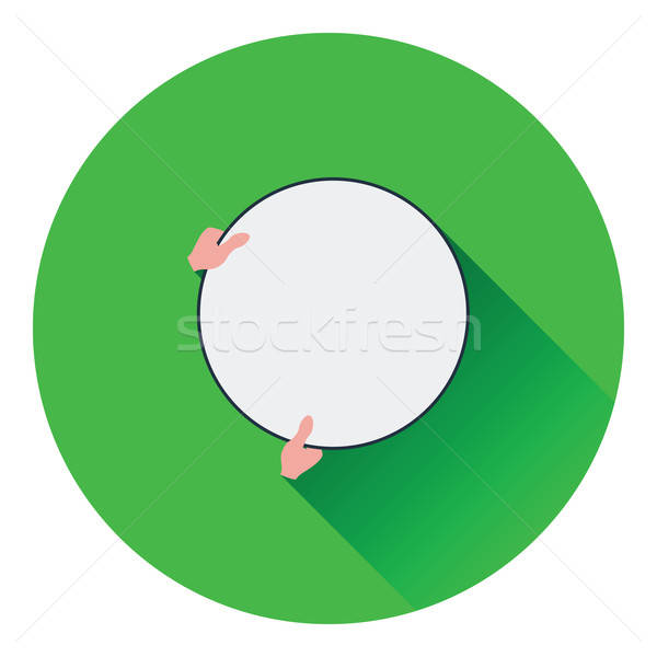 Icon of hand holding photography reflector Stock photo © angelp