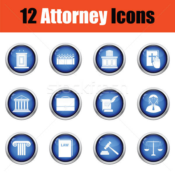 Set of attorney  icons.   Stock photo © angelp