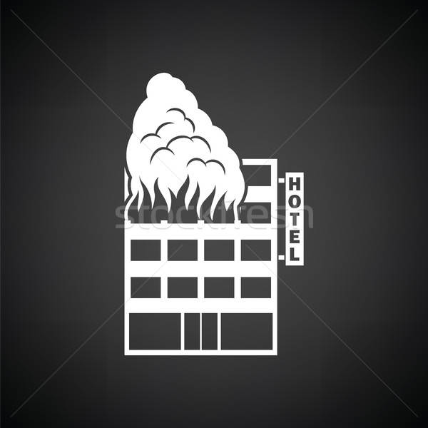 Hotel building in fire icon Stock photo © angelp