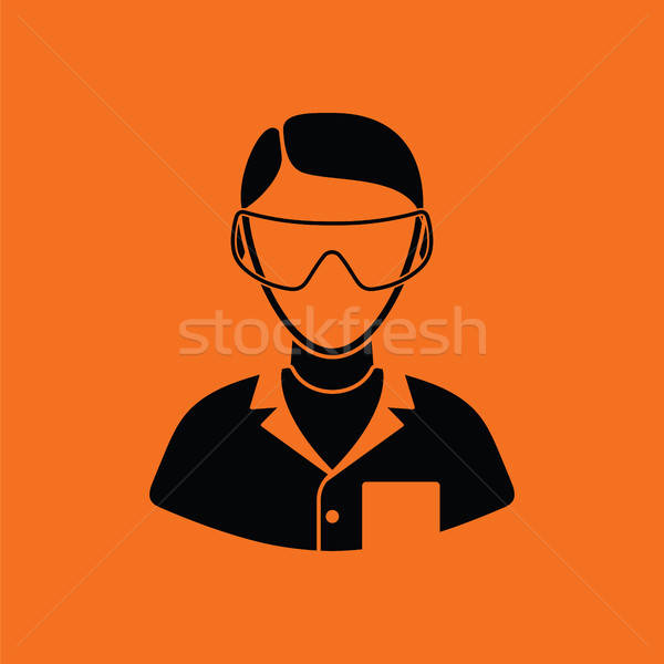 Icon of chemist in eyewear Stock photo © angelp