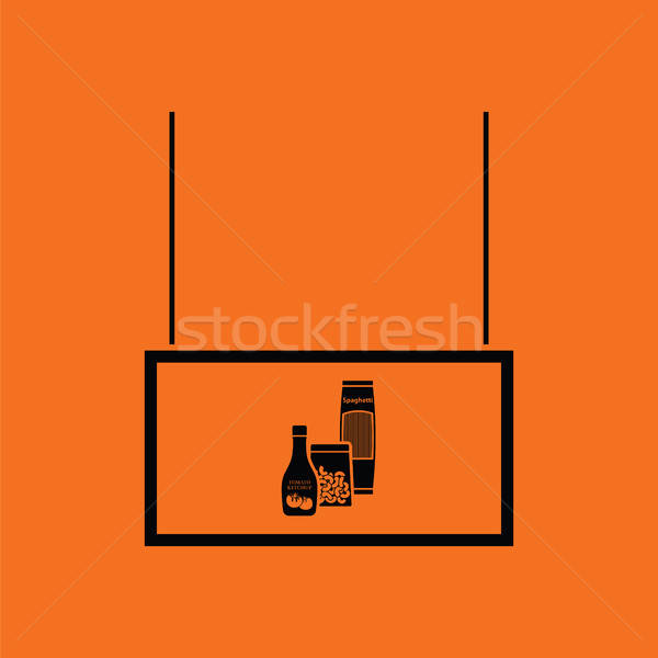 Foto stock: Comestibles · mercado · departamento · icono · naranja · negro