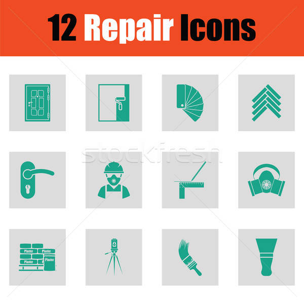 Set of flat repair icons Stock photo © angelp