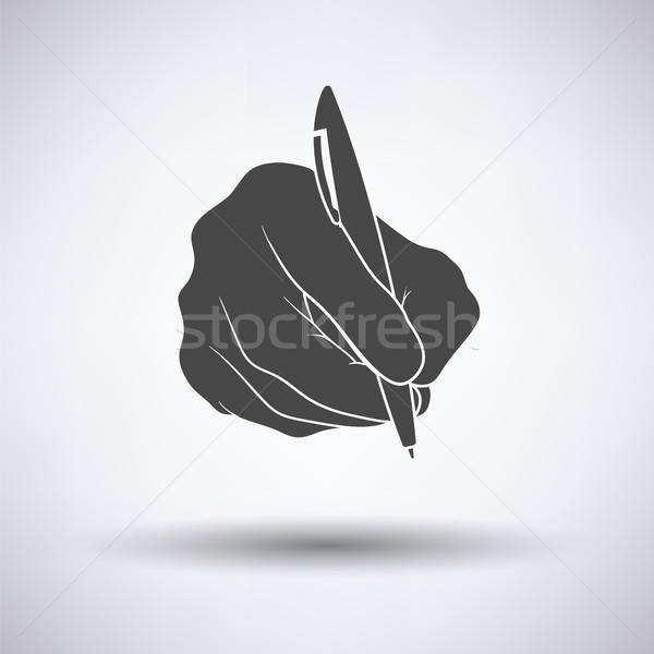 Hand with pen icon Stock photo © angelp