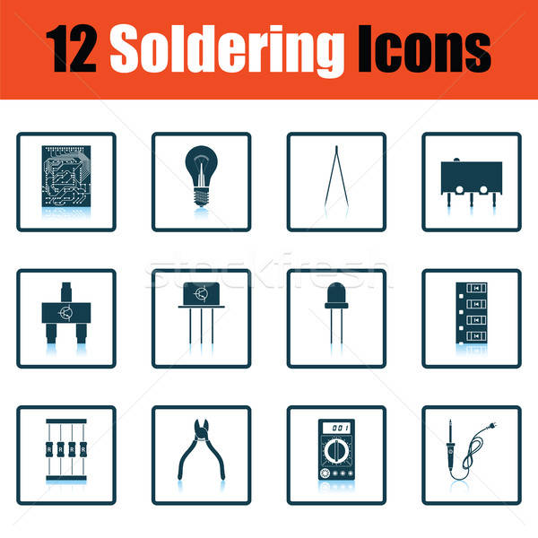 Set of soldering  icons Stock photo © angelp