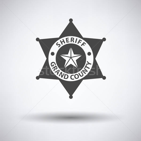 шериф Знак икона серый фон металл Сток-фото © angelp