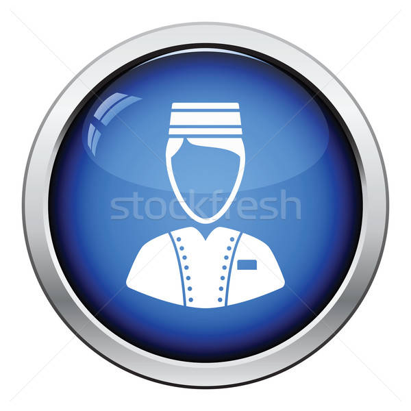 Hotel jongen icon glanzend knop ontwerp Stockfoto © angelp