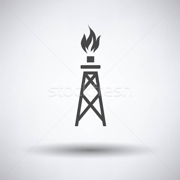 Gaz kule ikon gri yangın mavi Stok fotoğraf © angelp