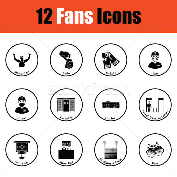 Set of soccer fans icons Stock photo © angelp