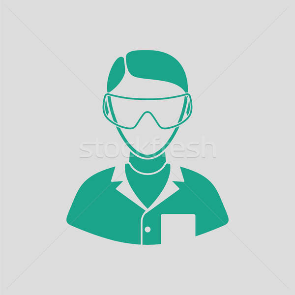 Icon of chemist in eyewear Stock photo © angelp