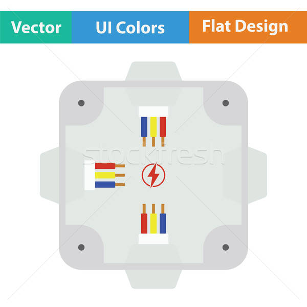 ストックフォト: 電気 · ジャンクション · ボックス · アイコン · 壁 · 電話
